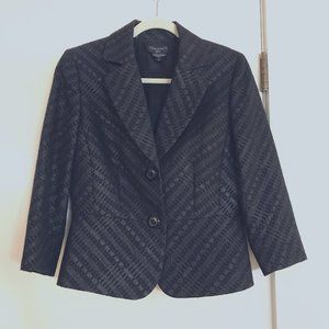 Tahari Black + Gold Metalic Dressy Jacket